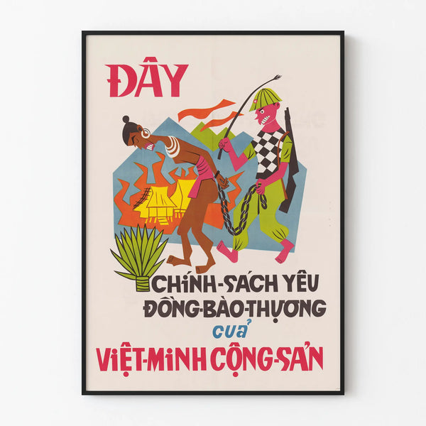 Colorful Figurative Vietnamese Propaganda Poster