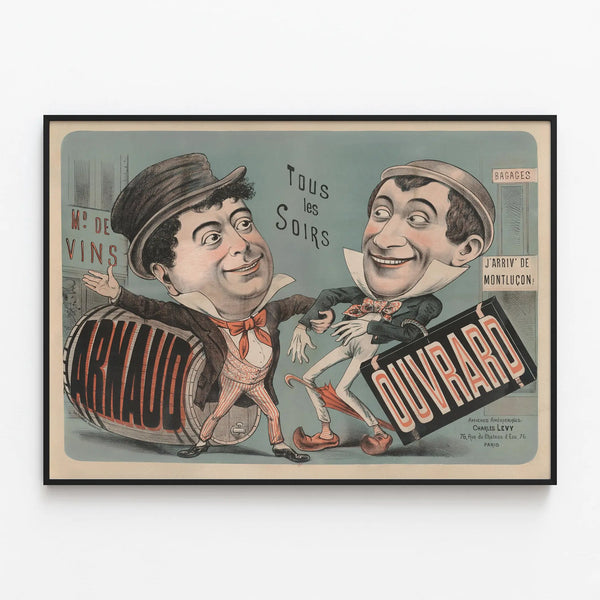 Vintage poster Arnaud and Ouvrard Every Evening — framed artwork on a wall