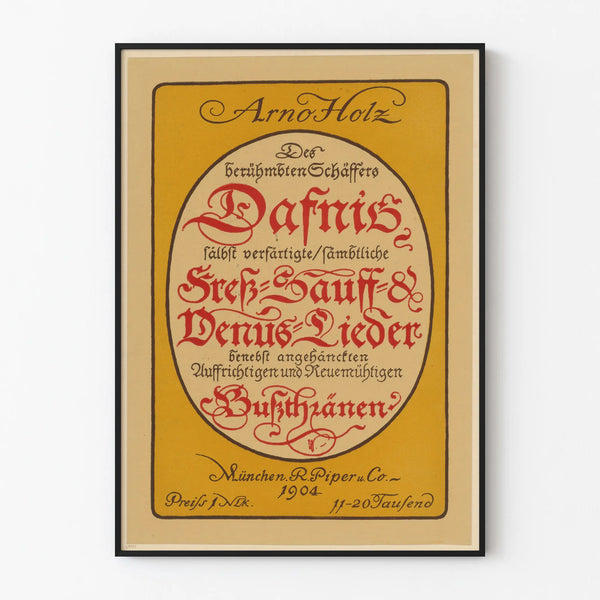 Vintage poster Arno Holz Dafnis Stress Sauf et Vénus Lieder 1904