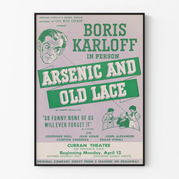 Vintage poster Arsenic and Old Lace with Boris Karloff
