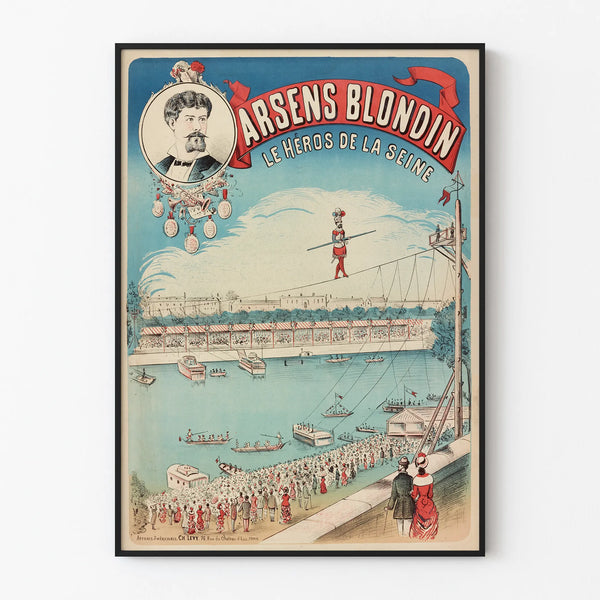 Vintage Poster Arsens Blondin The Hero of the Seine