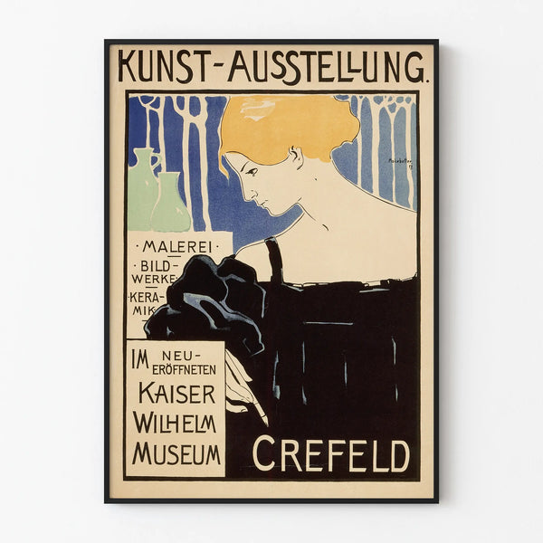 Vintage poster for the artistic exhibition at Kaiser Wilhelm Museum Krefeld