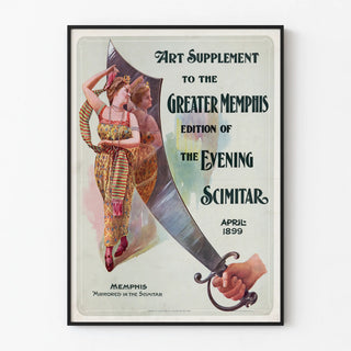 Vintage art poster of the Greater Memphis Evening Scimitar