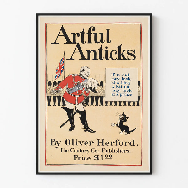 Vintage poster Artful Anticks with king and cat