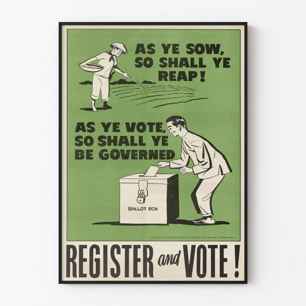 Vintage Poster Encouraging Voting and Engagement