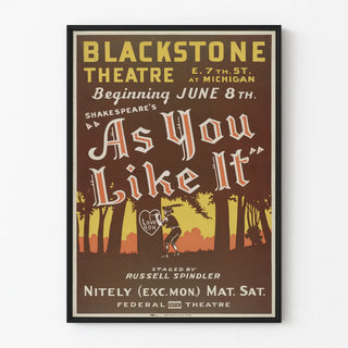 Vintage Theater Poster Blackstone - As You Like It by Shakespeare