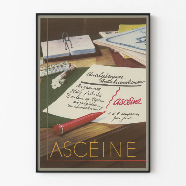 Vintage Ascéine Poster - Retro Medicinal Wall Decoration