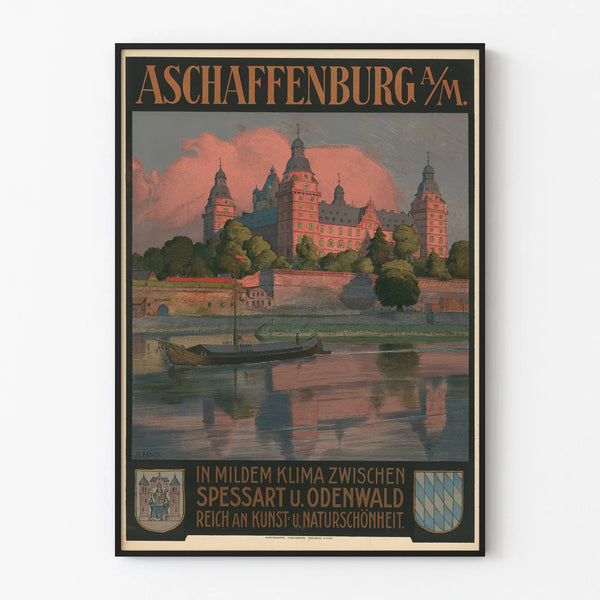 Aschaffenburg on the Main Poster with Castle and River