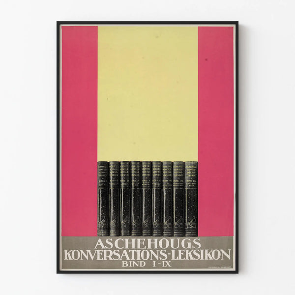 Vintage library poster - Aschehougs Konversations Leksikon Volumes I-IX