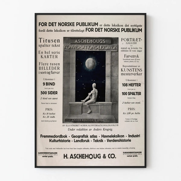Vintage poster ASCEHOUGS Konversations-Leksikon for wall decoration