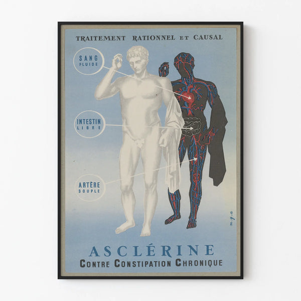 Vintage Asclérine Poster - Against Chronic Constipation