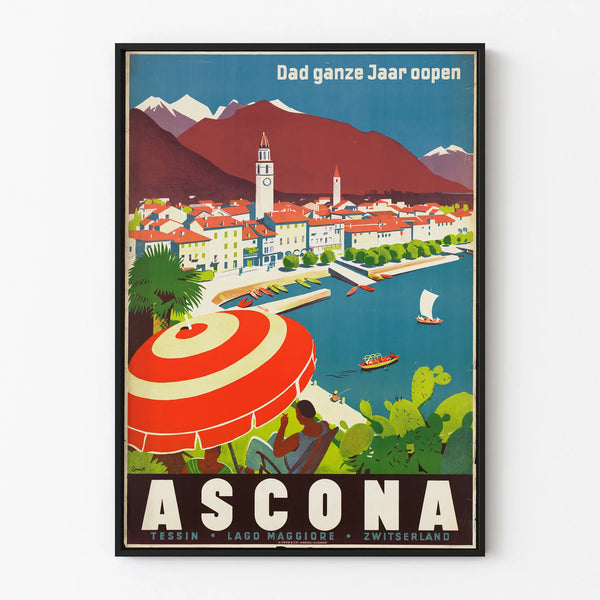 Vintage Poster of Lake Maggiore in Ascona, Switzerland