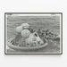 Historical Poster: Apollo 11 Capsule and Astronauts in Rescue Raft — framed artwork on a wall