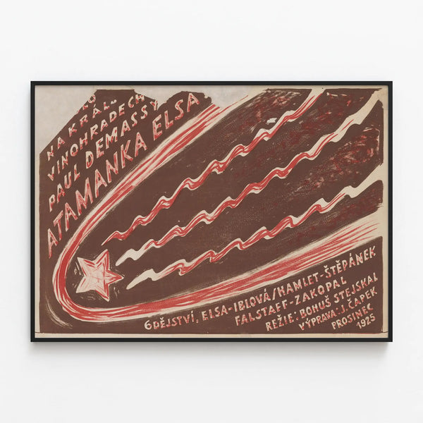 Vintage poster wall decoration Atamanka Elsa 1925 — framed artwork on a wall