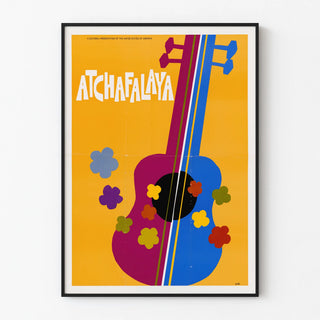 Decorative poster Atchafalaya with colorful guitar