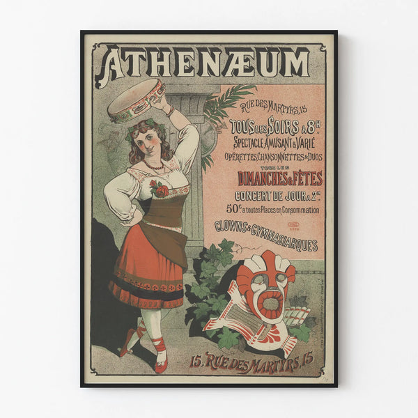 Vintage poster Athénaeum variety evening show
