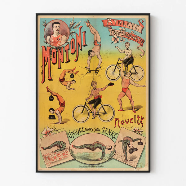 Vintage Montoni contortionist athlete poster wall decoration