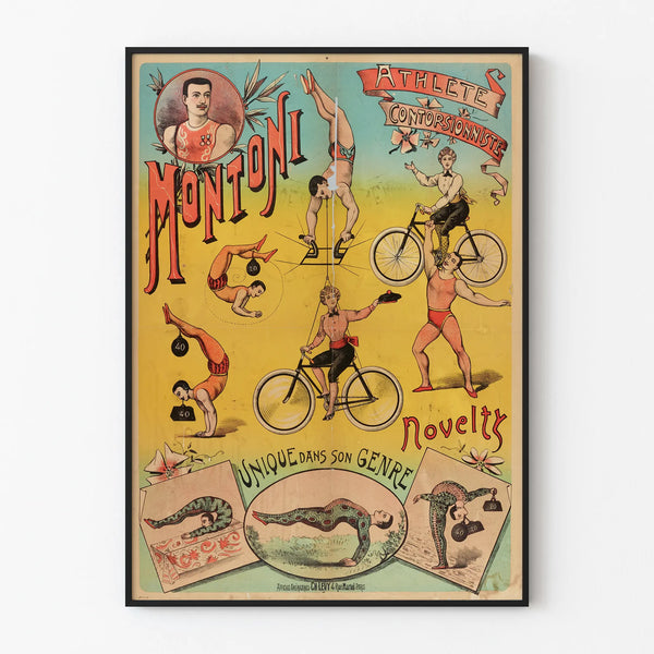 Vintage Poster Montoni Contortionist Athlete - Unique Wall Decoration