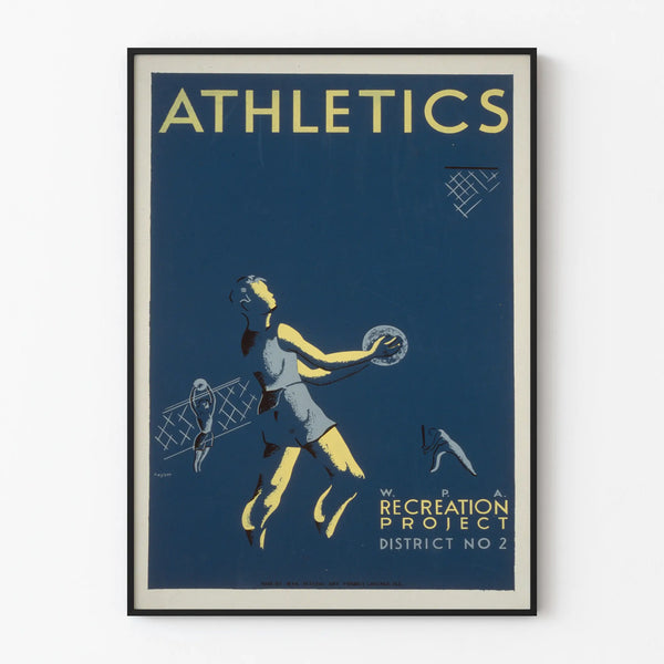 Retro athletics poster for sports wall decoration
