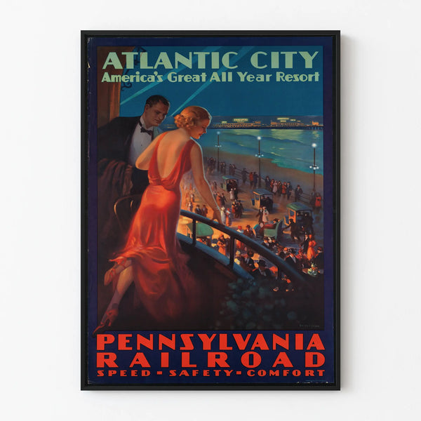 Vintage Atlantic City Poster - Retro Wall Decoration