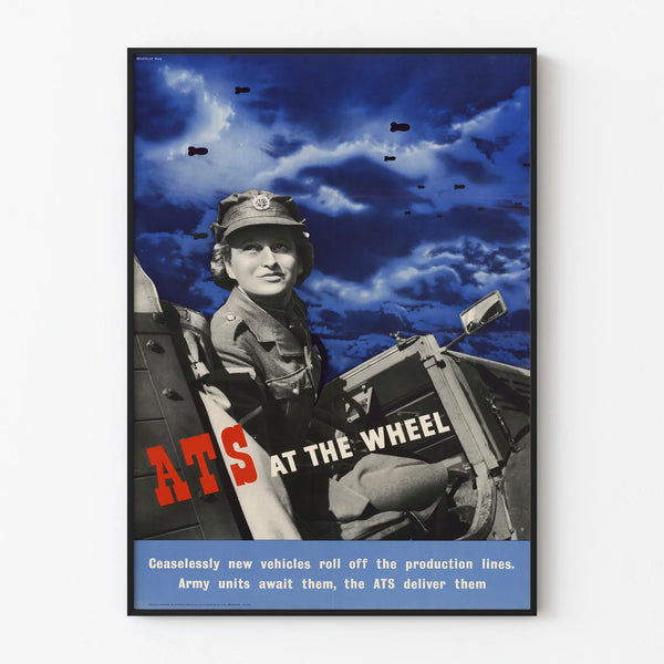 Vintage wall decoration poster ATS At The Wheel