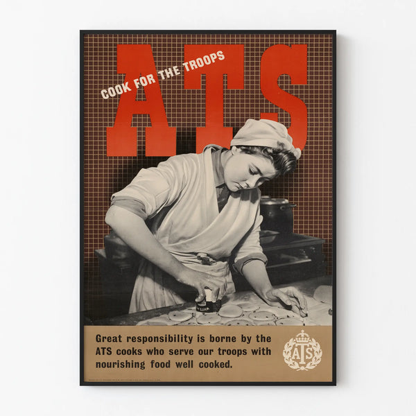 Vintage poster ATS Cook For The Troops - Kitchen wall decoration