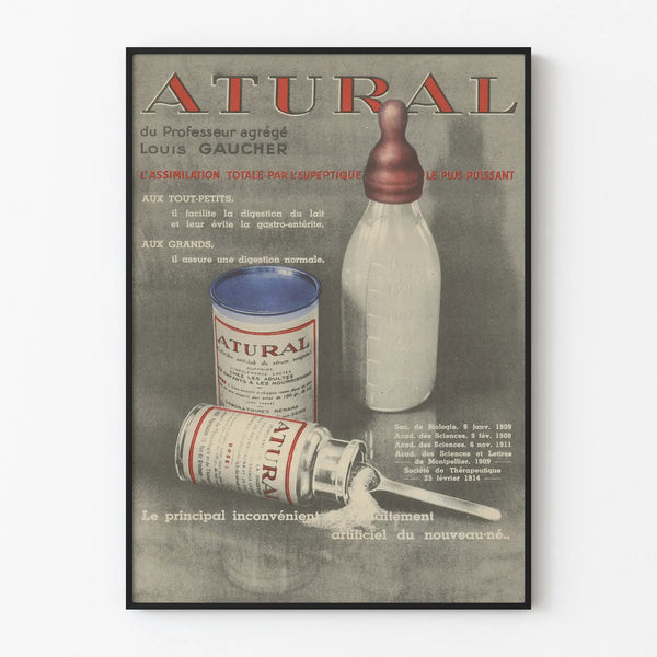 Vintage Advertising Poster ATURAL for Infant Nutrition