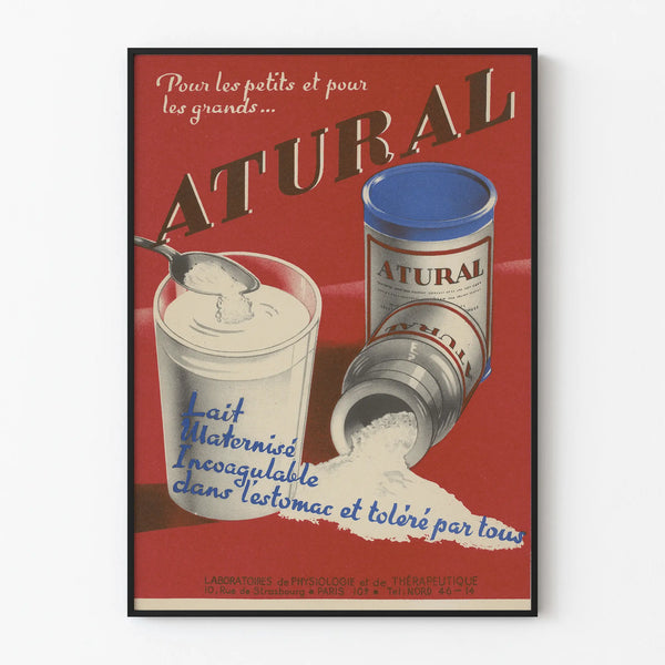 Vintage Poster ATURAL - Authentic Milky Wall Decoration