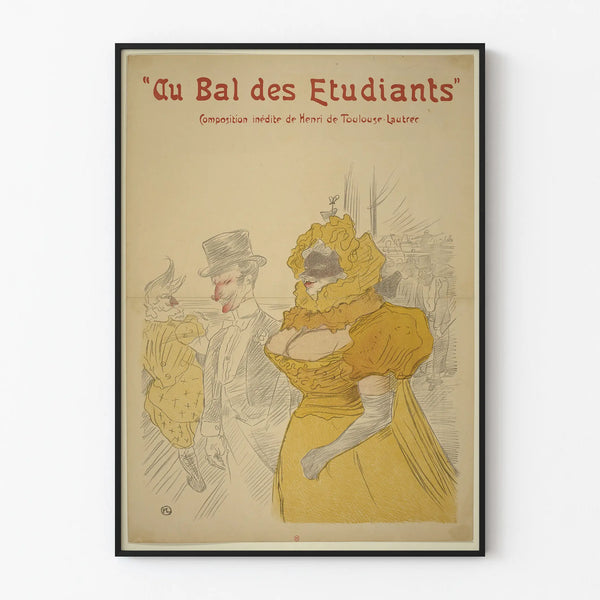 Vintage poster 'At the Student Ball' by Henri de Toulouse-Lautrec