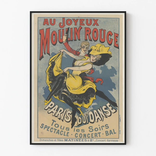 Vintage Moulin Rouge Paris Dancing Poster – Artistic Wall Decoration