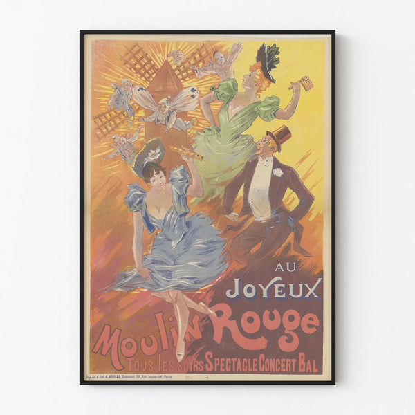 Vintage Moulin Rouge Poster for Show, Concert, and Ball