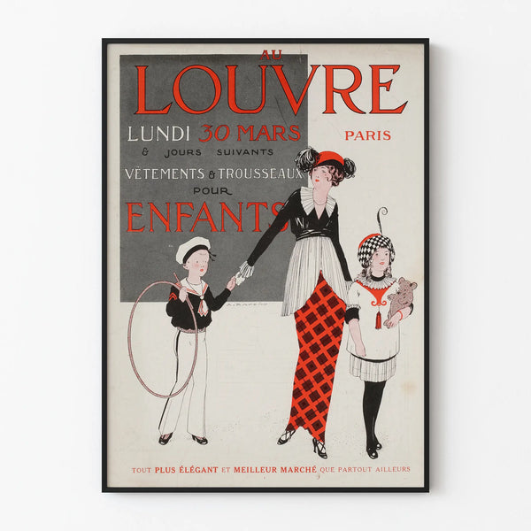 Vintage poster at the Louvre for children's clothing and trousseaux