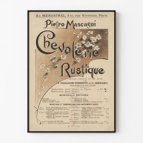 Vintage Poster of Rustic Chivalry Pietro Mascagni