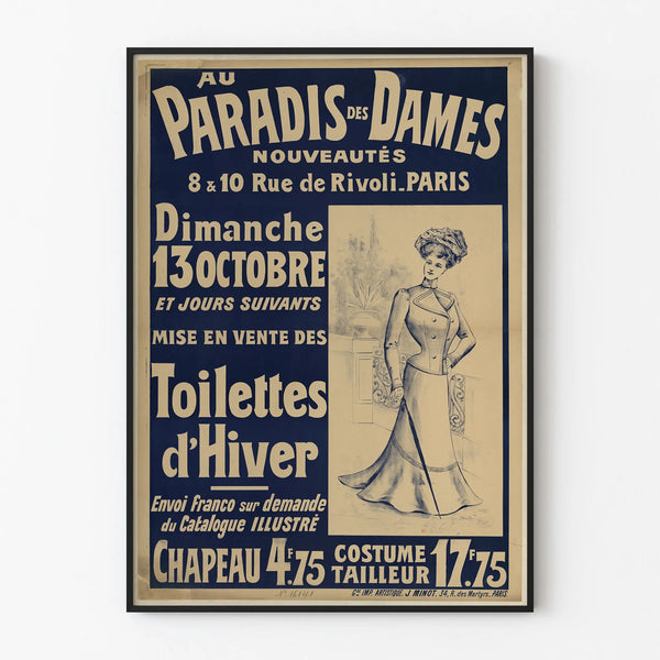 Vintage Poster at the Ladies' Paradise Winter Toilets Paris