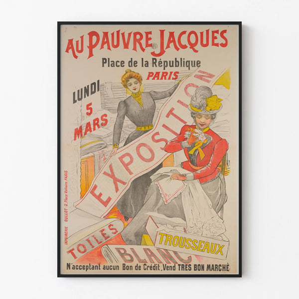 Vintage poster Au Pauvre Jacques Place de la République Paris - Retro wall decoration