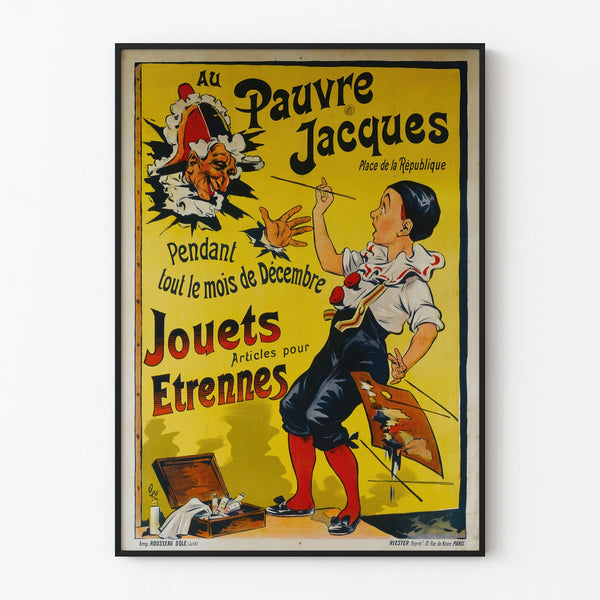 Vintage poster Au Pauvre Jacques - Toys and December holiday gifts