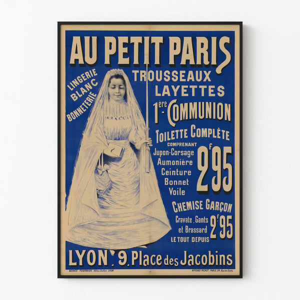 Vintage poster Au Petit Paris - First Communion and Lingerie in Lyon