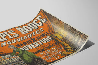 Vintage poster for Au Tapis Rouge store opening, April 2 — artwork view