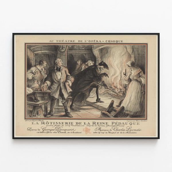 Vintage Poster of La Rôtisserie de la Reine Pédauque - National Theatre of the Opéra-Comique — framed artwork on a wall