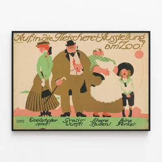 Vintage Poster for the Butchery Exhibition at the Zoo — framed artwork on a wall