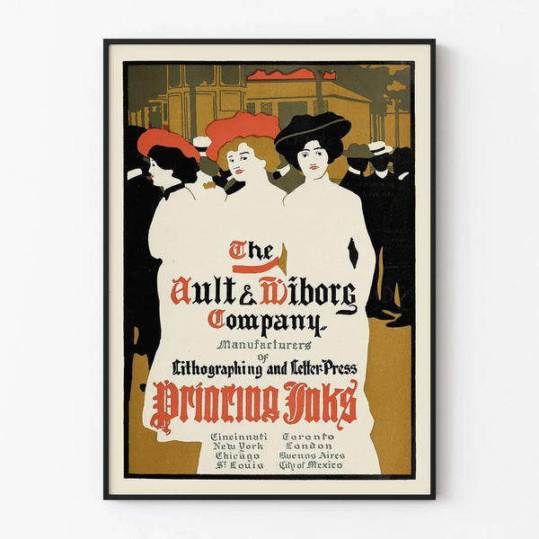 Vintage poster Ault & Wiborg Company - Typographic wall decoration