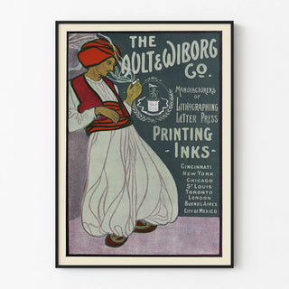 Vintage advertising poster for The Ault & Wiborg Co. printing inks