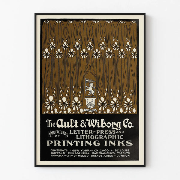 Vintage advertising poster for Ault & Wiborg Co. printing inks