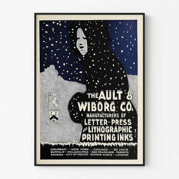 Vintage poster Ault & Wiborg in winter wall decoration