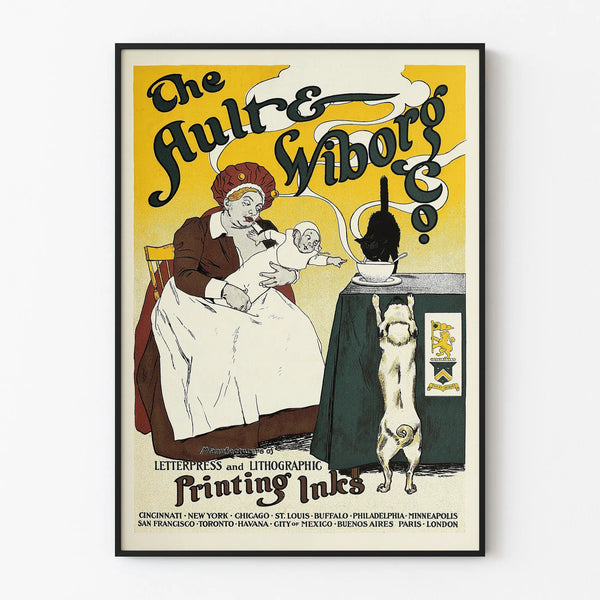 Vintage poster Ault & Wiborg - Lithographic and typographic printing ink
