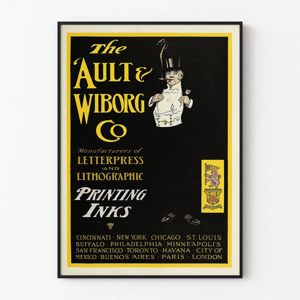 Vintage poster Ault & Wiborg Co. - Printing inks for typography and lithography