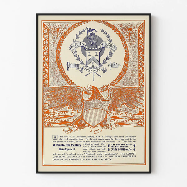Vintage poster Ault & Wiborg Inks - Retro industrial wall decoration