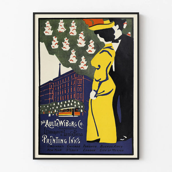 Vintage poster Ault & Wiborg in colored lithograph