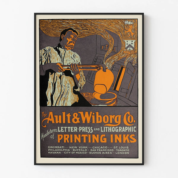 Vintage Industrial Poster Ault & Wiborg - Printing Inks