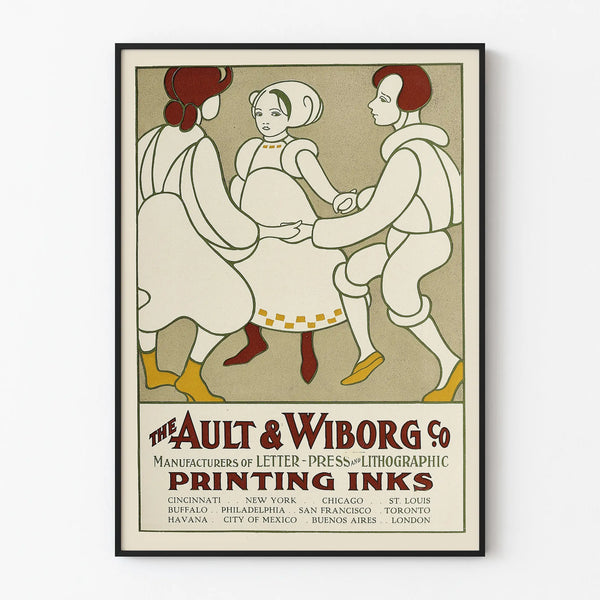Vintage poster Ault & Wiborg - Illustration of traditional dance